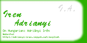 iren adrianyi business card